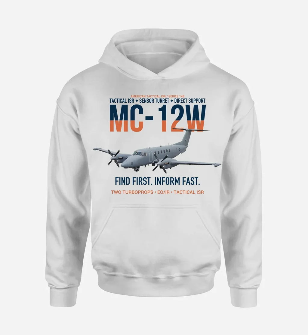 MC-12W LIBERTY design on white hoodie single side