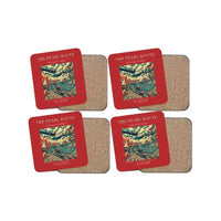 Thumbnail for The Pearl Route - Designed Coasters design on red 4-pieces-set
