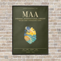 Thumbnail for Chennai International Airport MAA - Canvas Framed - Green Army