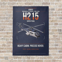 Thumbnail for Airbus H215 vertical canvas print - no frame - navy blue background