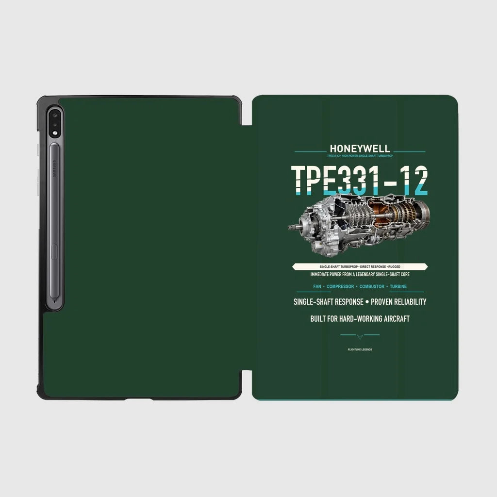 TPE331-12 design on dark green samsung tablet tablet case