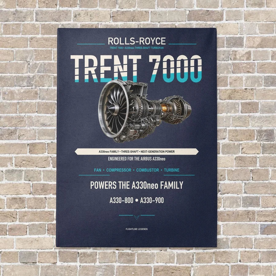TRENT 7000 vertical canvas print - no frame - navy blue background