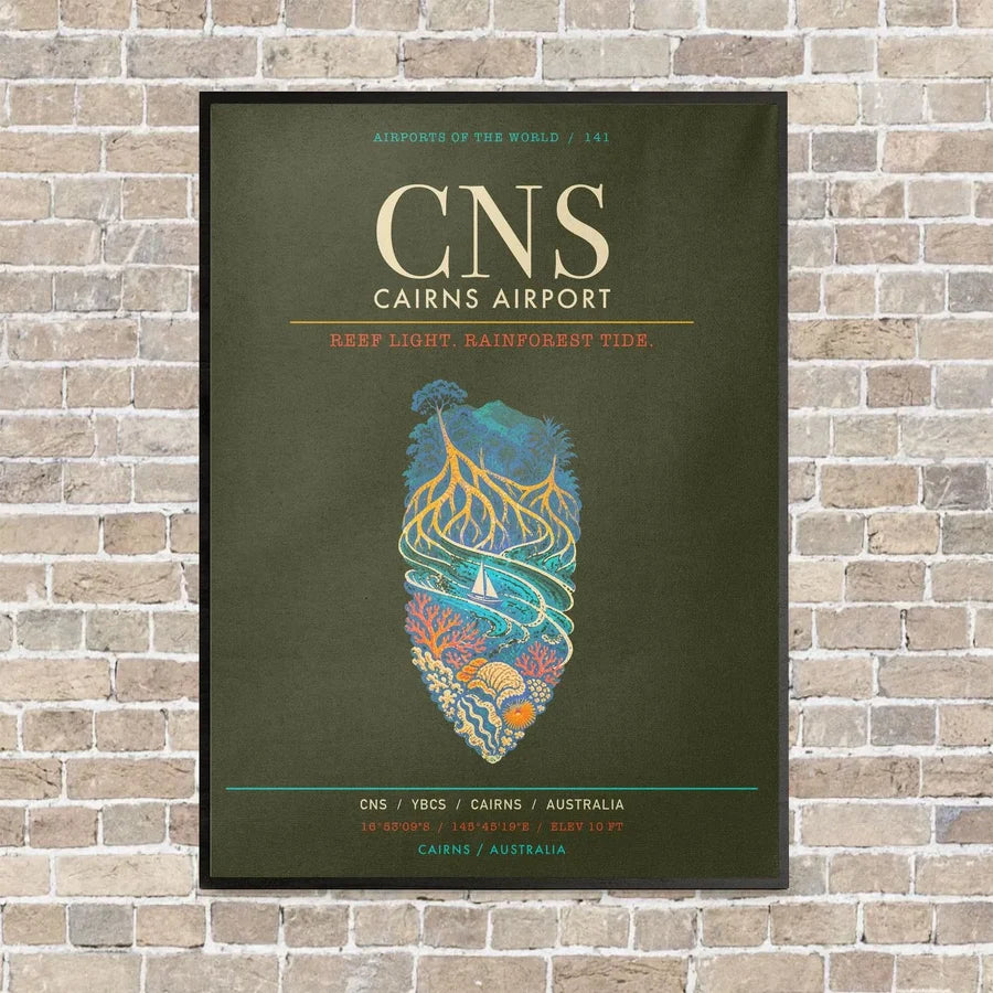 Cairns Airport CNS - Canvas Framed - Green Army
