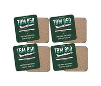 Thumbnail for Socata TBM 850 design on dark green 4 pieces set coaster