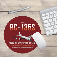 Thumbnail for RC-135S Cobra Ball design on dark red round mouse pad