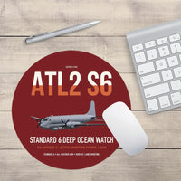 Thumbnail for Atlantique 2 Standard 6 design on dark red round mouse pad
