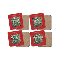Thumbnail for The Crosswind Masters - Designed Coasters design on red 4-pieces-set