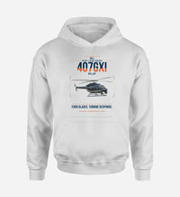 Thumbnail for Bell 407GXi design on white double-side hoodie, single-side print