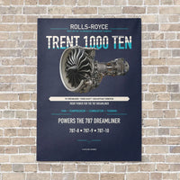 Thumbnail for TRENT 1000 TEN vertical canvas print - no frame - navy blue background