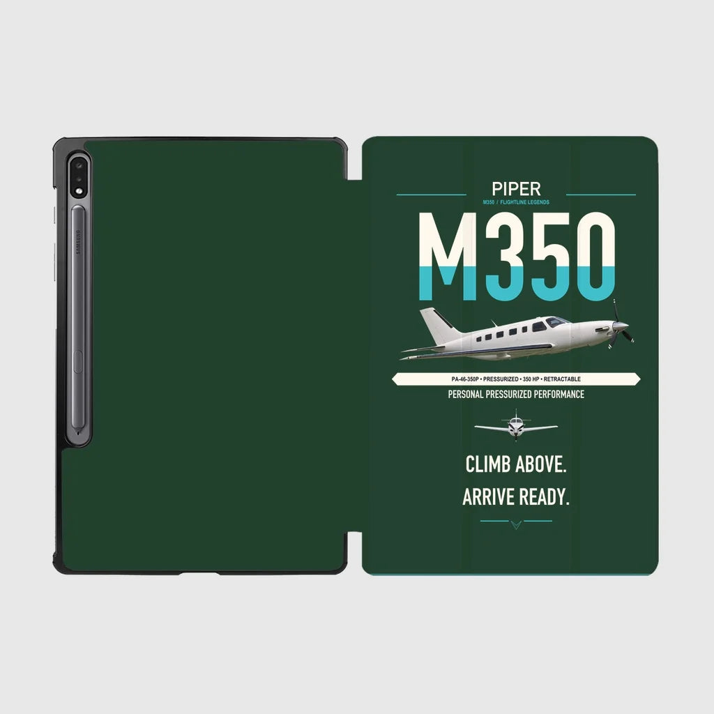 Piper M350 design on dark green samsung tablet tablet case