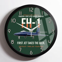 Thumbnail for FH-1 Phantom First Jet Takes the Deck design on dark green framed wall clock