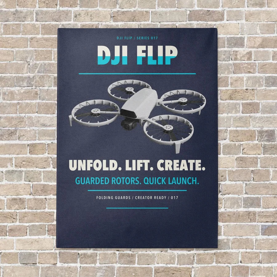 DJI Flip vertical canvas print - no frame - navy blue background