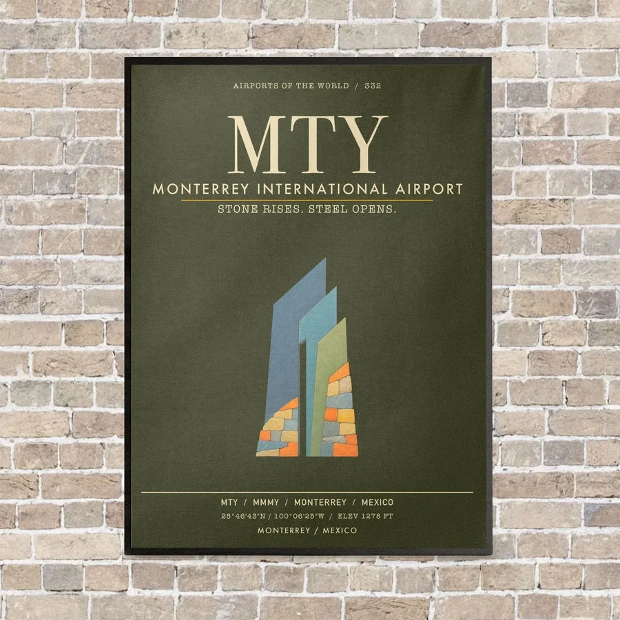 Monterrey International Airport MTY - Canvas Framed - Green Army