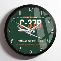 Thumbnail for C-37B Global Command Link design on dark green framed wall clock