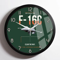 Thumbnail for F-16C Block 50 Clear The Way design on dark green framed wall clock