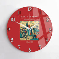 Thumbnail for VINTAGE G4121 - The Jet Set Arrival - Designed Wall Clocks design on red no-frame