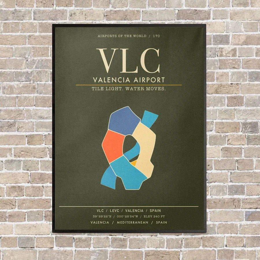 Valencia Airport VLC - Canvas Framed - Green Army