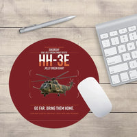 Thumbnail for Sikorsky HH-3E Jolly Green Giant design on dark red round mouse pad