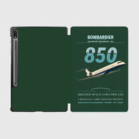 Thumbnail for Bombardier Challenger 850 design on dark green samsung tablet tablet case