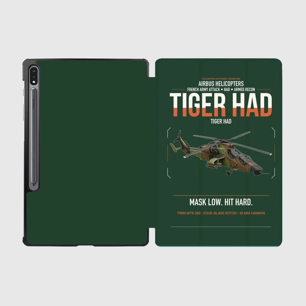 Airbus Helicopters Tiger HAD design on dark green samsung tablet tablet case