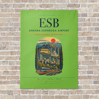 Thumbnail for Ankara Esenboga Airport ESB - Canvas No Frame - Light Green