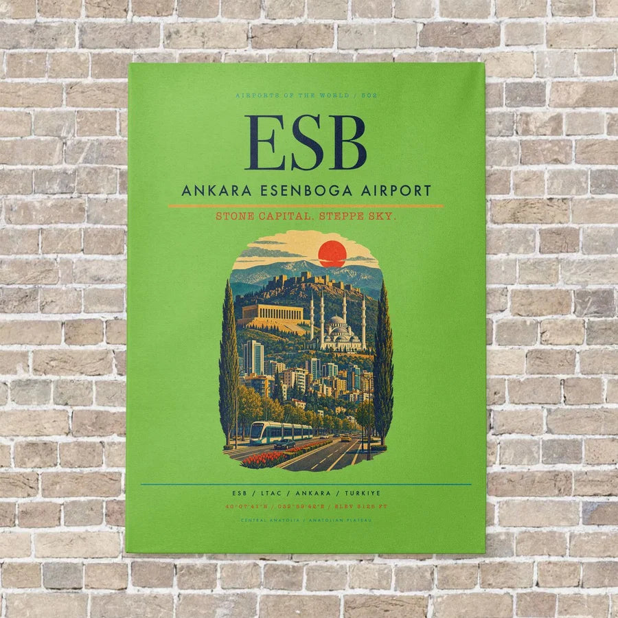 Ankara Esenboga Airport ESB - Canvas No Frame - Light Green