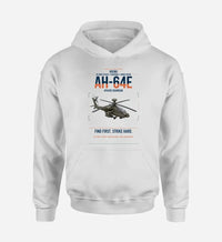 Thumbnail for Boeing AH-64E Apache Guardian design on white double-side hoodie, single-side print
