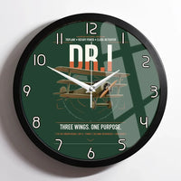 Thumbnail for Fokker Dr.I design on dark green framed wall clock