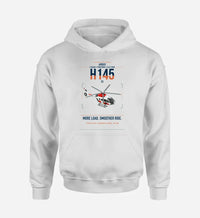 Thumbnail for Airbus H145 D3 design on white double-side hoodie, single-side print