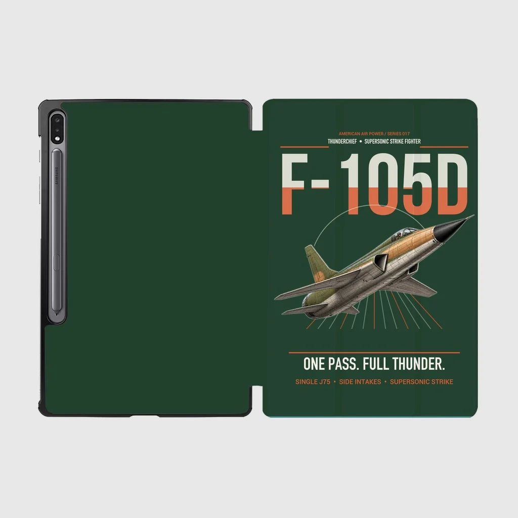 F-105D Thunderchief design on dark green samsung tablet tablet case