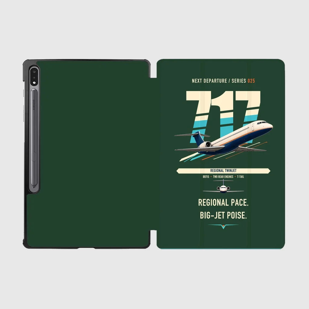 Boeing 717-200 design on dark green samsung tablet tablet case