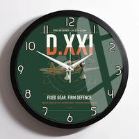 Thumbnail for Fokker D.XXI — Dutch LVA aircraft 221 design on dark green framed wall clock