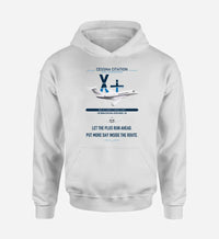 Thumbnail for Cessna Citation X+ design on white double-side hoodie, single-side print