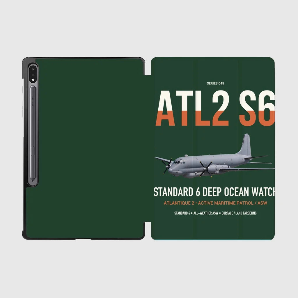 Atlantique 2 Standard 6 design on dark green samsung tablet tablet case