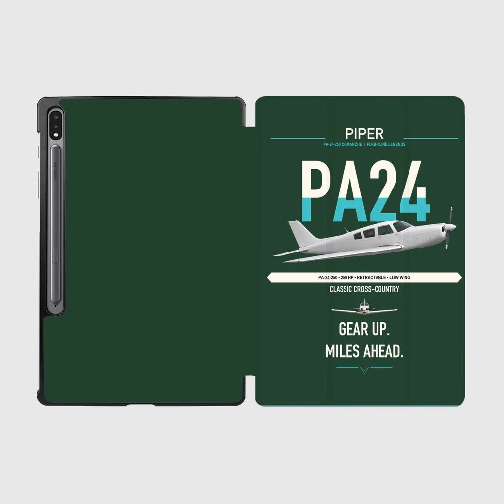 Piper PA-24-250 Comanche 250 design on dark green samsung tablet tablet case