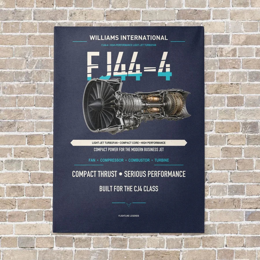 FJ44-4 vertical canvas print - no frame - navy blue background