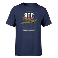 Thumbnail for IAR 80C design on navy blue t-shirt, single-side print
