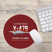 Thumbnail for X-47B UCAS-D Carrier Wing Without a Cockpit design on dark red round mouse pad