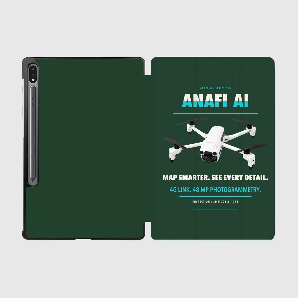 Parrot ANAFI Ai design on dark green samsung tablet tablet case