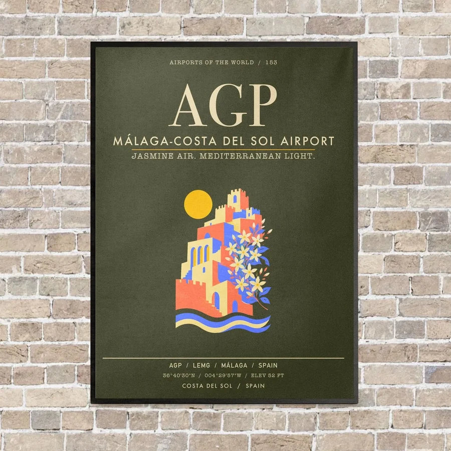 Malaga-Costa del Sol Airport AGP - Canvas Framed - Green Army