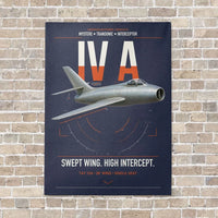 Thumbnail for Dassault Mystère IV A vertical canvas print - no frame - navy blue background