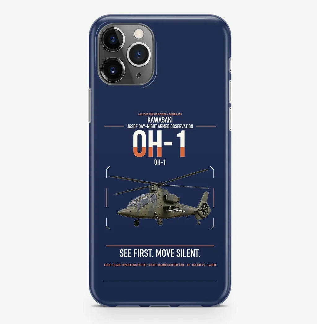 Kawasaki OH-1 design on navy blue magsafe iphone case, for iPhone Pro Max
