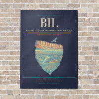 Thumbnail for Billings Logan International Airport BIL - Canvas No Frame - Navy Blue