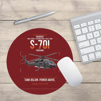 Thumbnail for Sikorsky S-70i FIREHAWK design on dark red round mouse pad