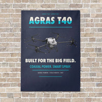 Thumbnail for DJI Agras T40 vertical canvas print - no frame - navy blue background