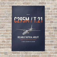 Thumbnail for Airbus C295M T.21 vertical canvas print - no frame - navy blue background