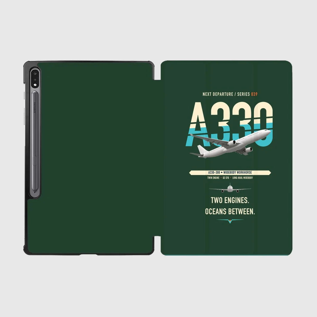 Airbus A330-300 design on dark green samsung tablet tablet case
