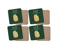 Thumbnail for Lublin Airport (LUZ) design on dark green 4 pieces set coaster