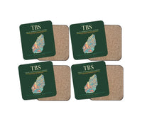 Thumbnail for Tbilisi International Airport (TBS) design on dark green 4 pieces set coaster