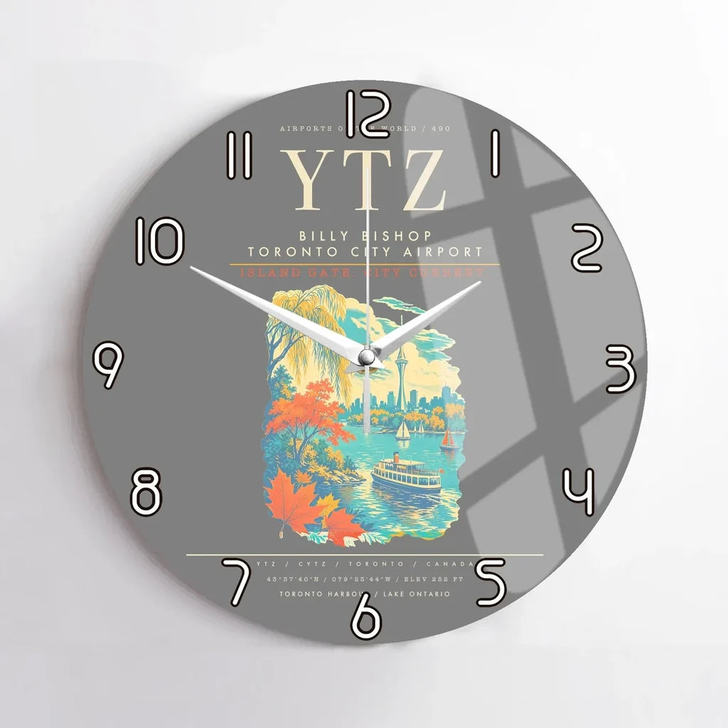 Billy Bishop Toronto City Airport YTZ Wall-Clock No-Frame - Gray